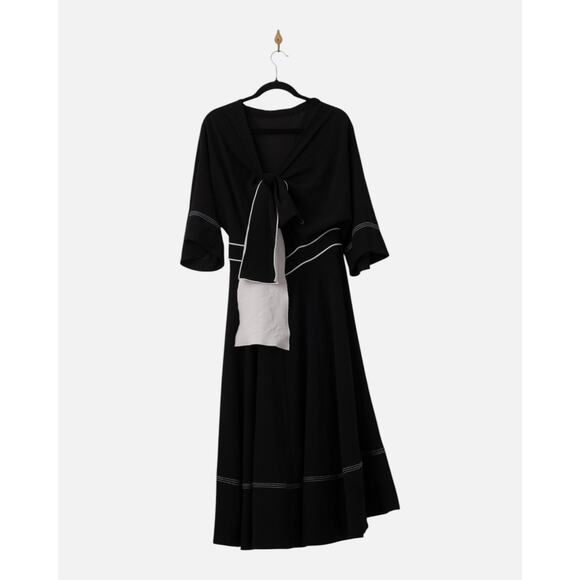 Roksanda Collective Short Sleeve Back Tie Midi Dress - Picture 5 of 9